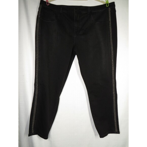 Ava + Viv Women's Jeans Black High Rise Beaded Side Jegging Pants Plus Size 22W - Picture 8 of 12